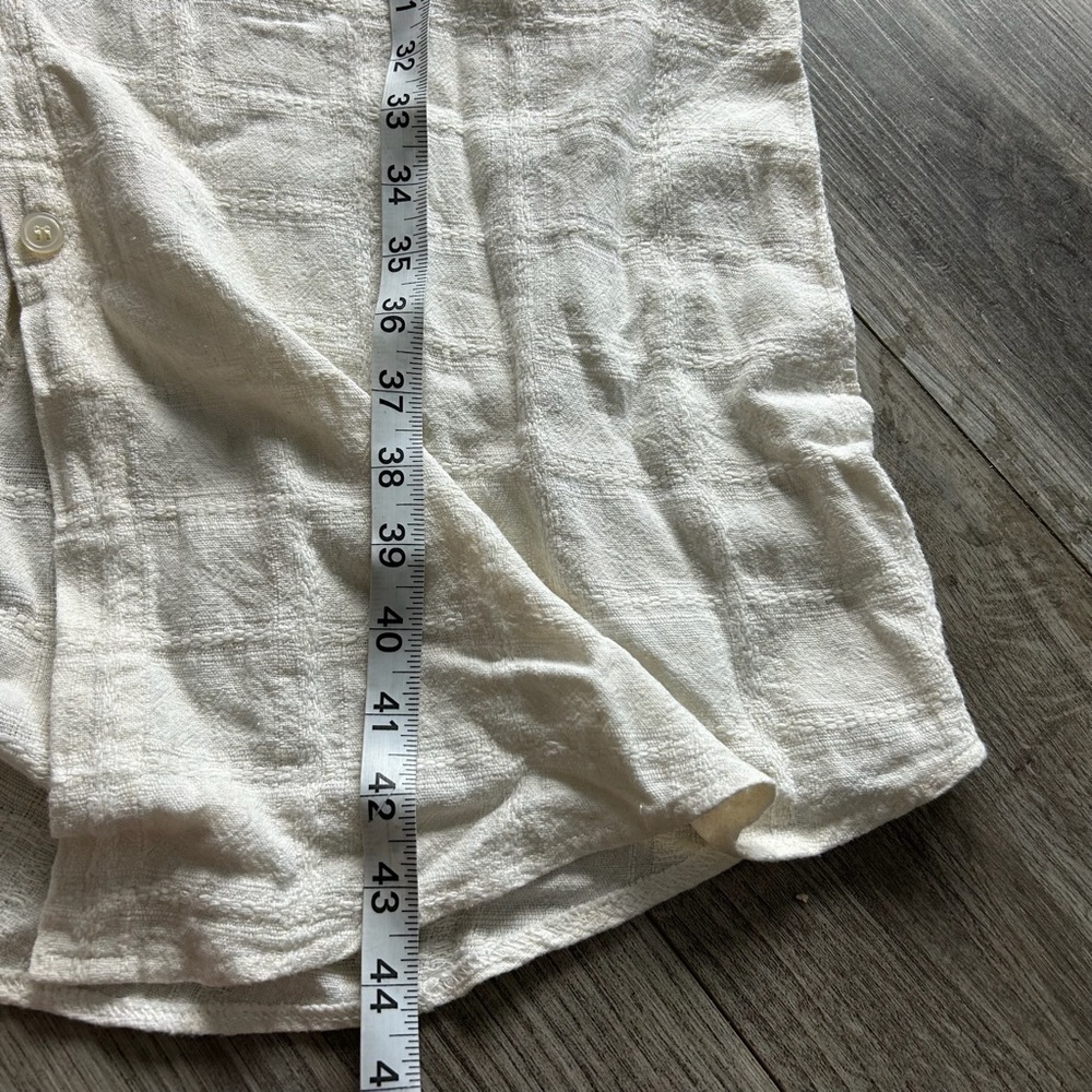 Evidnt L. A. Cream Linen Button Up Shirt‎ Dress - Picture 4 of 6